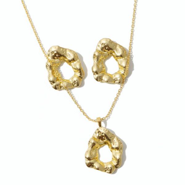 Braided design Pendant Necklace & Earrings Set