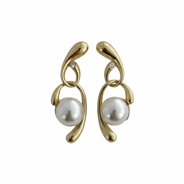 Zircon Stone Pearl Detail Gold Earrings – by KaVi